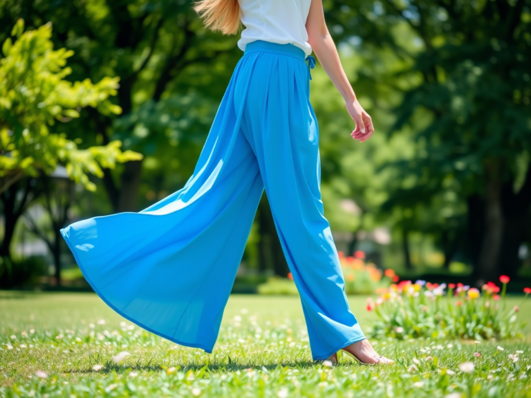 ualla.net | Adopter les Tissus Fluides: Pantalon Bleu pour un Style d’Été