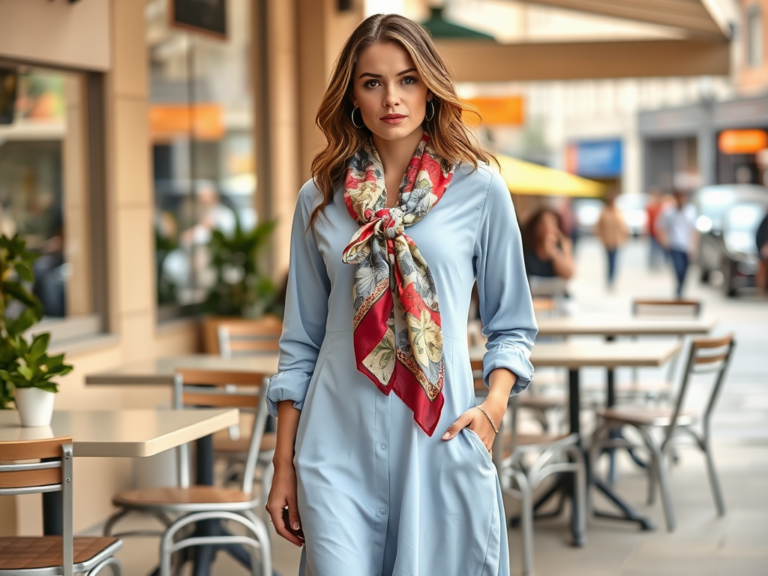 ualla.net | Comment porter une robe chemise longue avec un foulard?